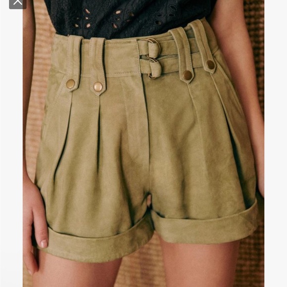Sezane Pants - Sezane Robin Shorts Kaki. - Size 40